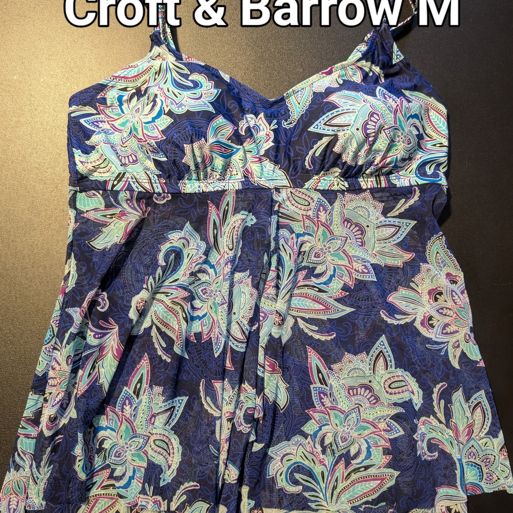 Croft & Barrow Women's Floral Bikini Top - Blue and Purple